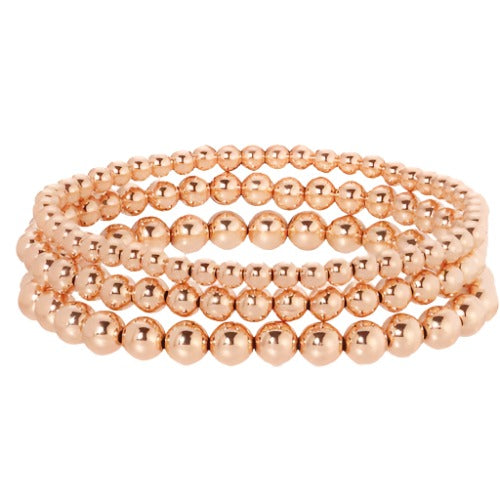 Rose Gold Stretch Bead Bracelet
