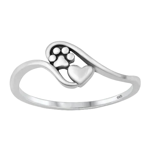 Paw and Heart Ring