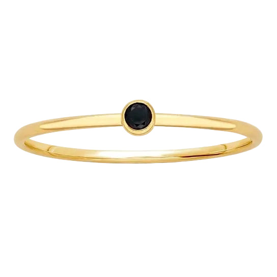 Tiny Black Solitaire Ring