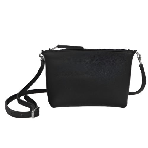 Petite Leather Crossbody Bag Black