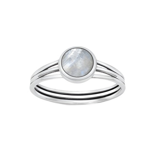 Round Moonstone Ring