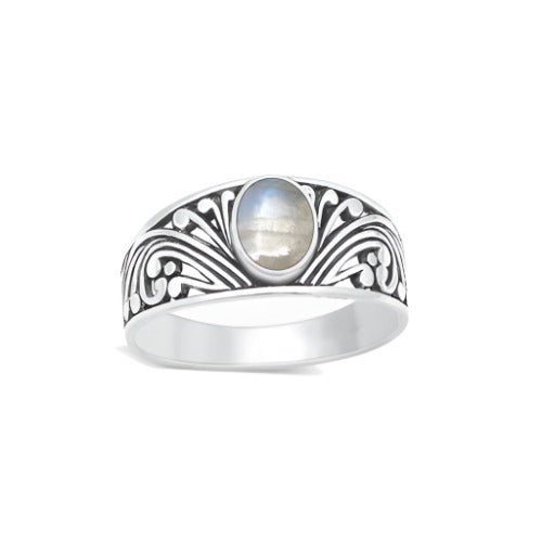 Open Weave Moonstone Ring