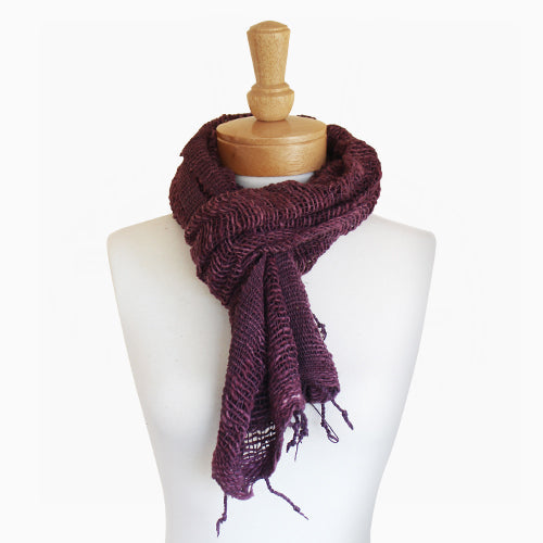 Berry Woven Cotton Scarf