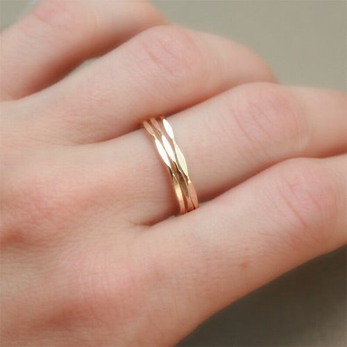 Hammered Texture Stacking Ring