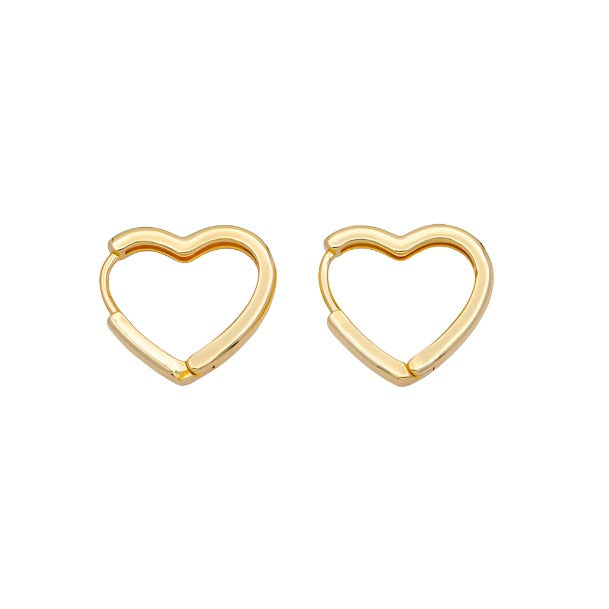 Heart Huggie Hoops