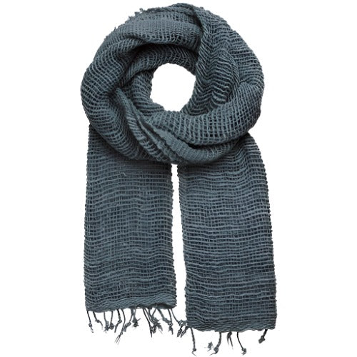 Charcoal Woven Cotton Scarf