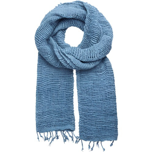 Sky Blue Woven Cotton Scarf