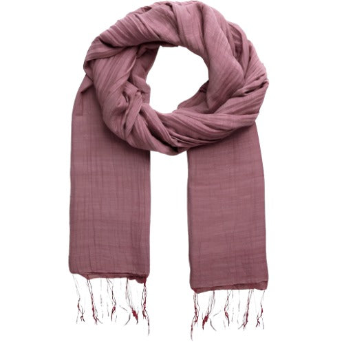 Mauve Silk and Cotton Scarf