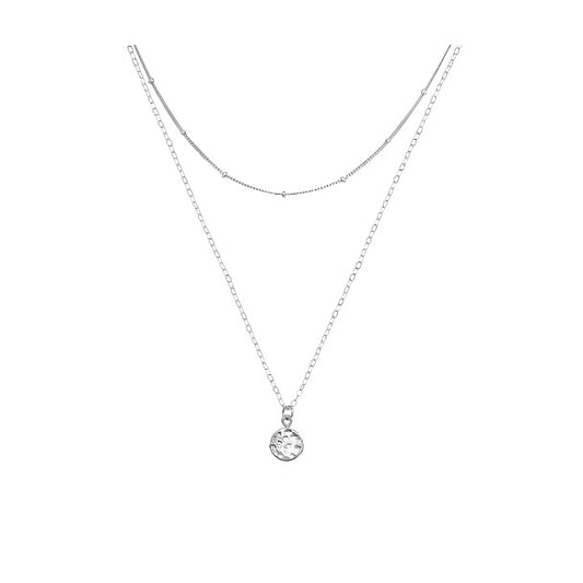 Textured Disc Layered Necklace