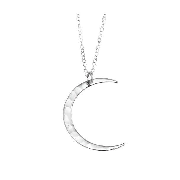 Hammered Crescent Moon Necklace