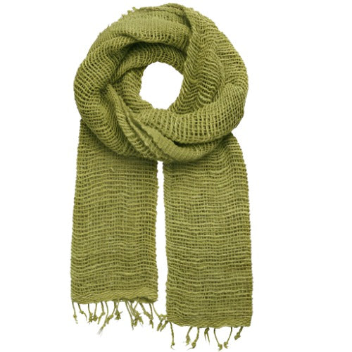 Olive Woven Cotton Scarf