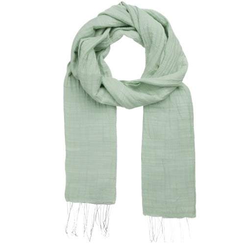 Pistachio Silk and Cotton Scarf