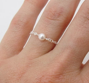 Pearl Chain Ring