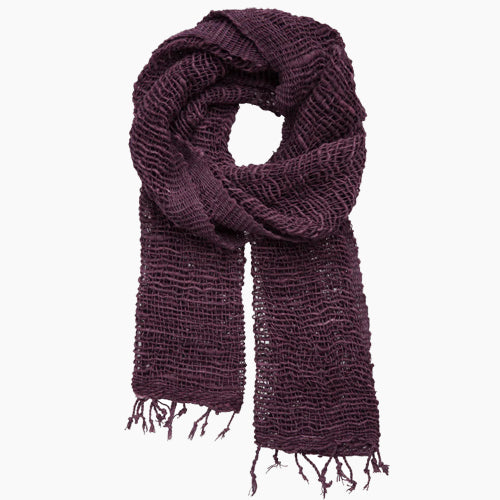 Berry Woven Cotton Scarf
