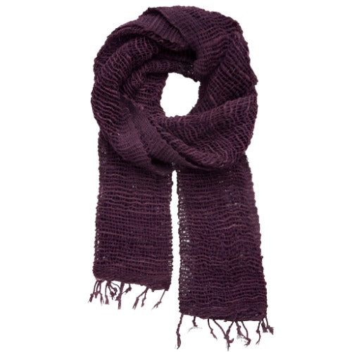 Plum Woven Cotton Scarf