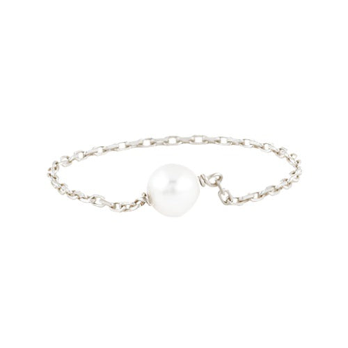 Sterling Silver Pearl Chain Ring