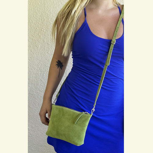 Petite Suede Crossbody Bag Olive