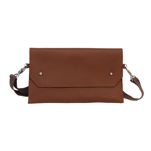 Genuine Italian Leather Belt Bag Clutch - BROWN shops