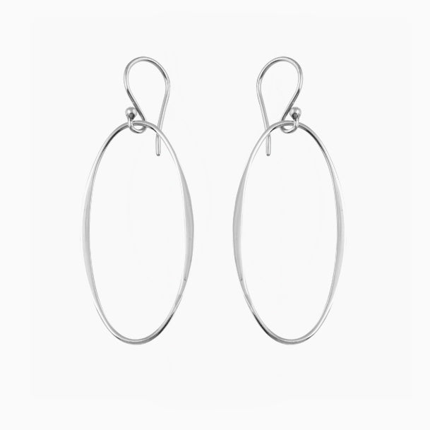 Long Oval Drop Earring