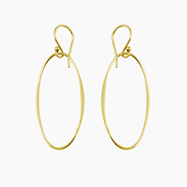 Long Oval Drop Earring