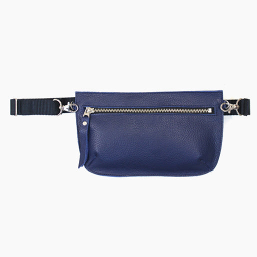 Black Front Zip Belt Bag