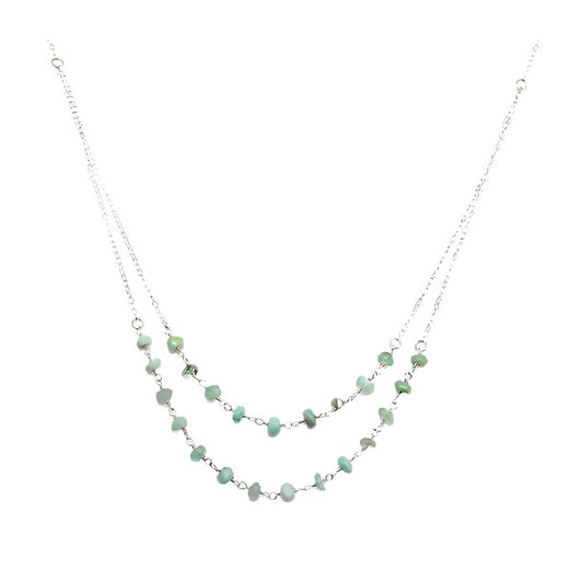 Layered Opal Beaded Necklace