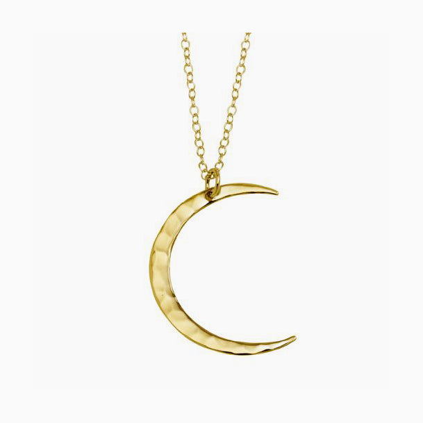 Hammered Crescent Moon Necklace