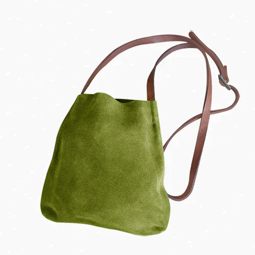Suede and Leather Crossbody Bag