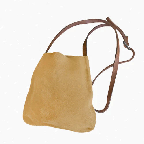 Suede and Leather Crossbody Bag
