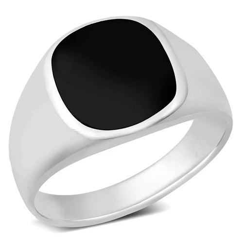 Black Agate Signet Ring