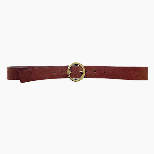 Modern Buckle Suede Belt