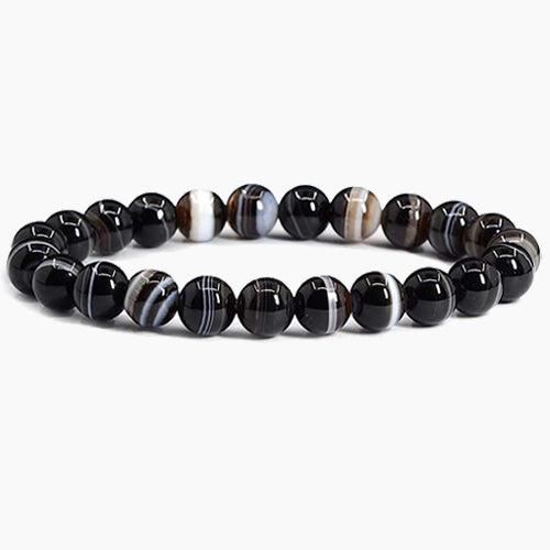 Black Banded Agate Bracelet