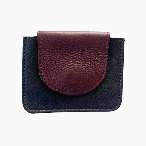 Black and Burgundy Square Wallet In Stock