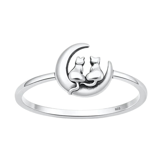 Cats on a Moon Ring