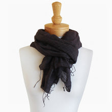 Charcoal Silk and Cotton Scarf