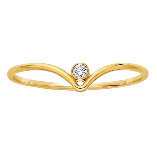 Chevron CZ Ring
