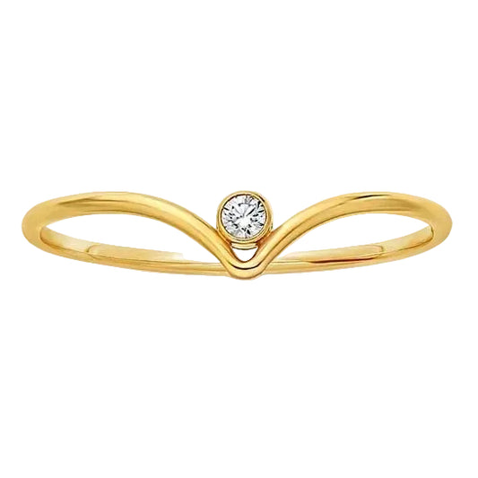 Chevron CZ Ring