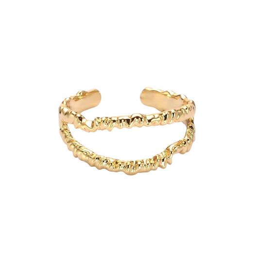 Double Bar Molten Ring