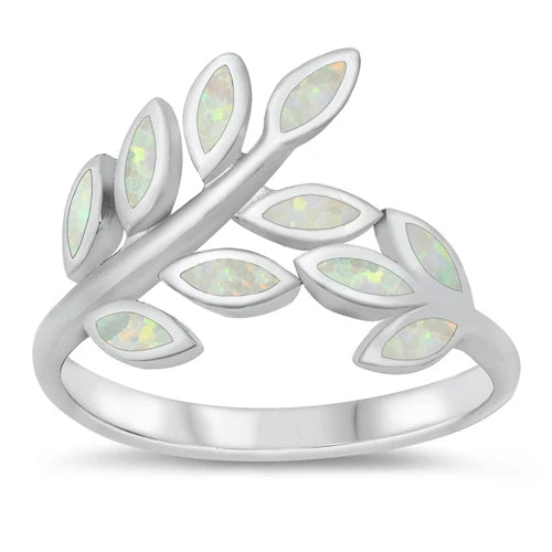 Winding Leaves Opal Ring