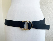 Black Suede Double Ring Belt