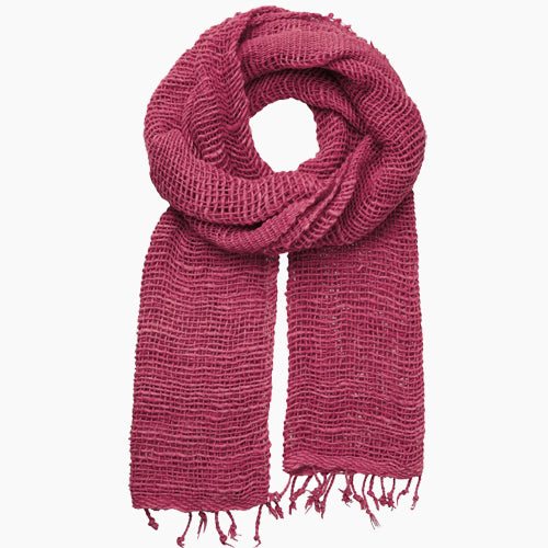 Berry Woven Cotton Scarf