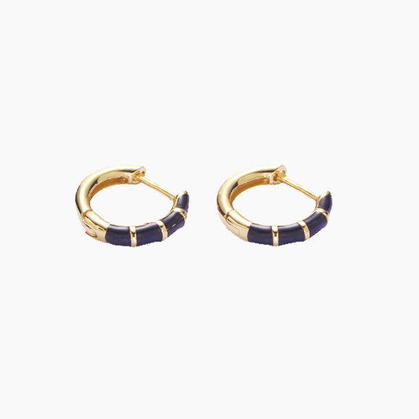 Black Bamboo Huggie Hoops