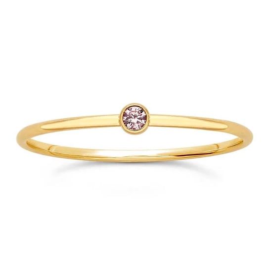 Tiny Rose Pink Solitaire Ring