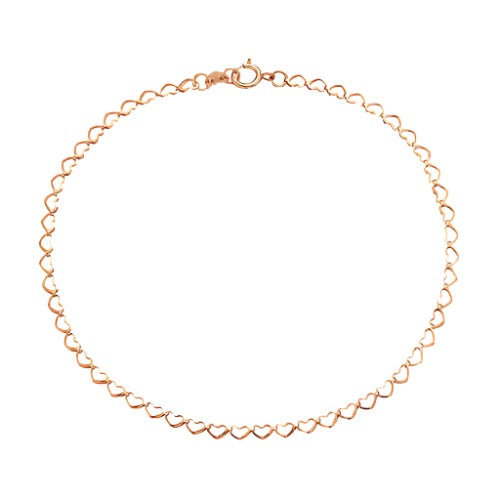 Rose Gold Filled Delicate Heart Chain Bracelet