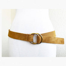 Olive Suede Double Ring Belt