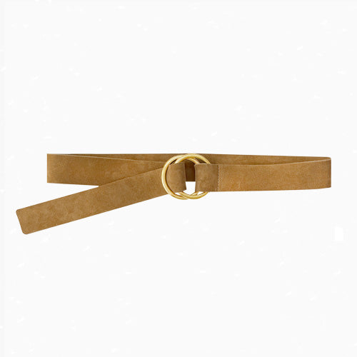 Toast Suede Double Ring Belt
