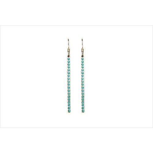 Stone Bar Earrings With Turquoise Crystals