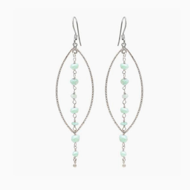 Silver Opal Beaded Drop Earrings In Stock