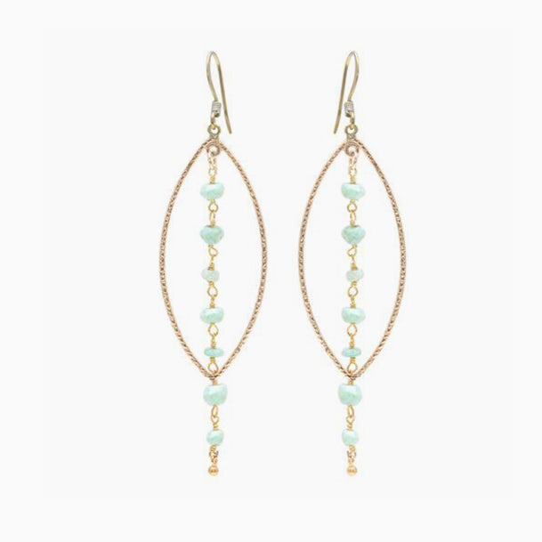 Gold Opal Beaded Drop Earrings In Stock