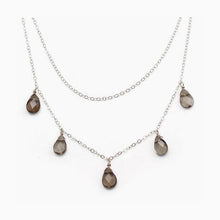 Layered Topaz Drop Necklace